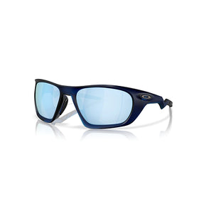 Oakley Sunglass Lateralis prizm deep water polarized Lenses with matte transparent blue Frame