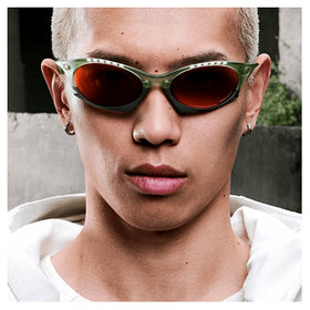 Oakley Sunglass Plantaris prizm tungsten Lenses with matte transparent fern Frame