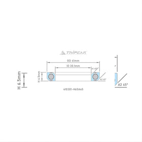 Tripeak Headset Sealed AC Bearing With Black Oxide Coating (41x30.1x6.5)(45/45 Deg)