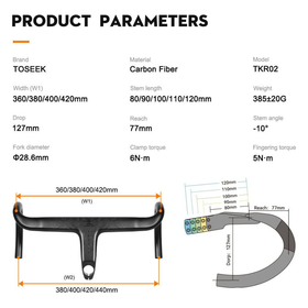 Toseek Tkr 02 Full Carbon Integrated Road Bike Handlebar Stem