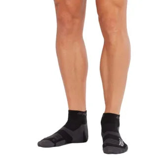 2XU Vectr Ultralight 1/4 Crew Sock-M-Black/Titanium