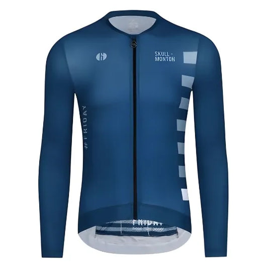 Skull Monton Friday Long Sleeve Jersey-Grey Blue