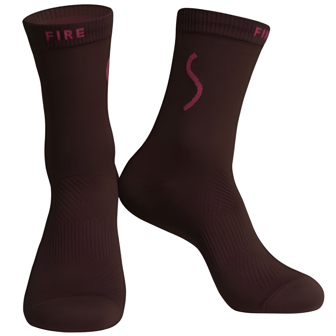 Monton Skull Fire Socks-Red