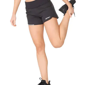 2XU Aero 4 Inch Shorts-M-Black/Silver