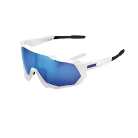 SPEEDTRAP - Matte White - HiPER Blue Multilayer Mirror Lens