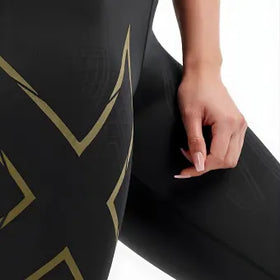 2XU MCS Run Compression 3/4 Tights-L-Black/Gold Reflective