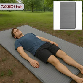 Slim Jacquard Fabic Sleeping Mat, Lightweight Foldable Floor Mat for Yoga, Picnic, Travel & Indoor Use (72x36cm/1 Inch)
