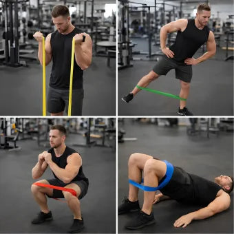 Premium Elastic Resistance Exercise Bands / Belt Set (5 Pc)