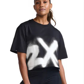 2XU WR6994A Form Crop Tee-Black/White-S