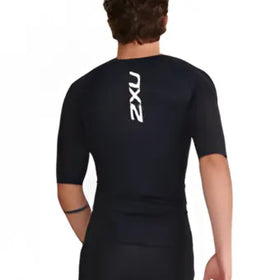 2XU MT6662A Aero Tri Sleeved Men's Triathlon Top (Black/White)