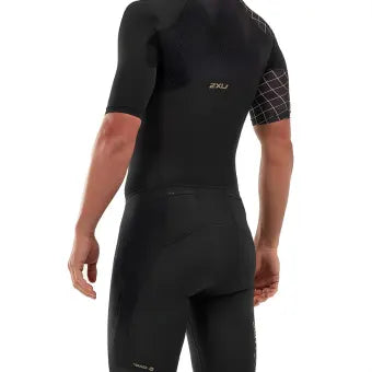 2XU Comp Full Zip Sleeved Trisuit-S-Black/Gold
