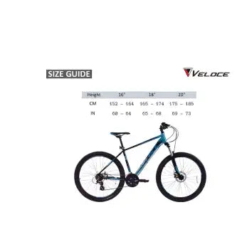 Veloce Brand Bicycle V100-20(L)-Black Blue-MY20