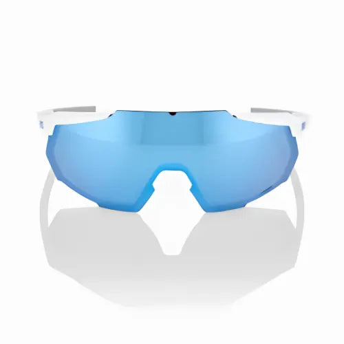 RACETRAP 3.0 - Matte White - HiPER Blue Multilayer Mirror Lens