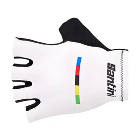Santini UCI World Champion Gloves-White