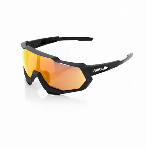 100% SPEEDTRAP - Soft Tact Black - HiPER Red Multilayer Mirror Lens