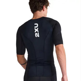 2XU Aero Tri.Sleeved Top-Black/White-L