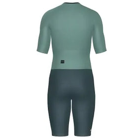 Santini Wmn Leaf Long Distance Trisuit (Short Sleeve)-Acqua