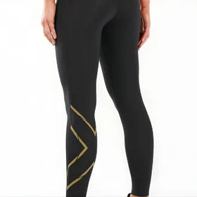 2XU MCS Run Compression Tights-XS-Black/Gold Reflective