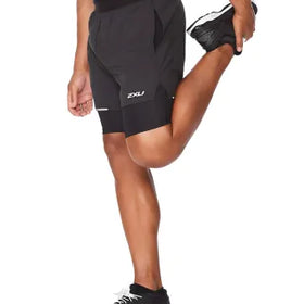 2XU AERO 2-IN-1 5 Inch Shorts-XL-Black/Silver