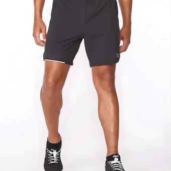 2XU Aero 7 Inch Shorts-XL-Black/Silver