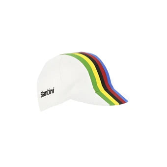 Santini UCI Rainbow Stripes Cycling Cap-White