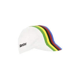 Santini UCI Rainbow Stripes Cycling Cap-White