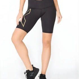 2XU WA6593B Light Speed Mid-Rise Comp Short-L-Black/Gold Reflective
