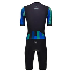 Santini Ironman Aahonoui Trisuit (Short Sleeve)-Blue