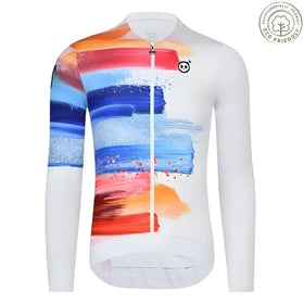 Skull Monton Paint Brush Long Sleeve Jersey-White