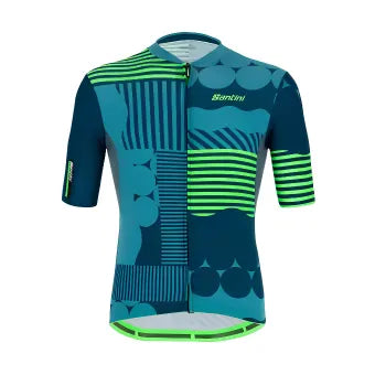 Santini Delta Optic Jersey-Fluo Green