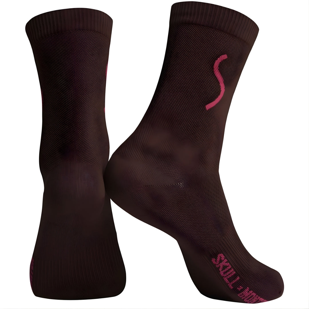 Monton Skull Fire Socks-Red