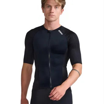 2XU Aero Tri.Sleeved Top-Black/White-L