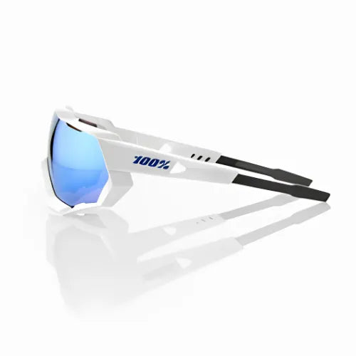 SPEEDTRAP - Matte White - HiPER Blue Multilayer Mirror Lens