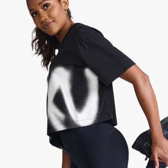 2XU WR6994A Form Crop Tee-Black/White-S