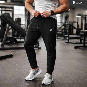 Men’s Premium Stretch Sports Track Pants – Slim Fit Gym & Casual Wear - Black