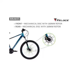 Veloce Brand Bicycle V100-20(L)-Black Blue-MY20