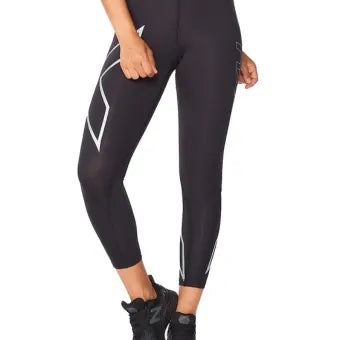 WA4174b Core Compression 7/8 Tights-Black/Silver-XS