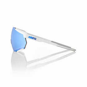 RACETRAP 3.0 - Matte White - HiPER Blue Multilayer Mirror Lens