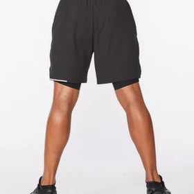 2XU Aero 2-in-1 7 Inch Shorts-L-Black/Silver Reflective