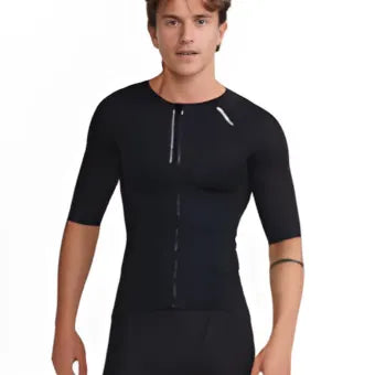 2XU MT6662A Aero Tri Sleeved Men's Triathlon Top (Black/White)