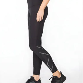 2XU Light Speed Mid-Rise Comp Tight-Black/ Black Reflective-L