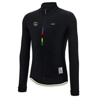 Santini UCI World Champion Mondo Long Sleeve Unisex Jersey-Black