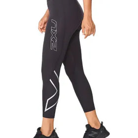 WA4174b Core Compression 7/8 Tights-Black/Silver-XS