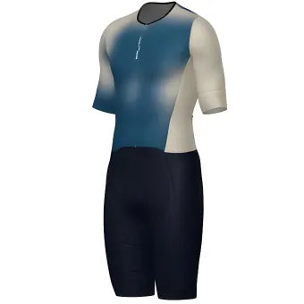 Santini Leaf Long Distance Trisuit (Short Sleeve)-Blue