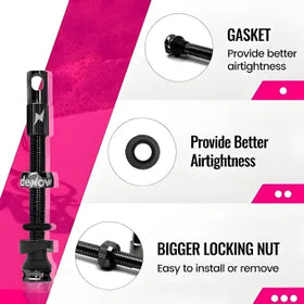 RideNow Tubeless Valves Kit-Black (Pack Of 2)
