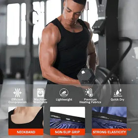 Men’s Slim Fit Sweat Shaper Tank Top (L/XL, 1 Pc)