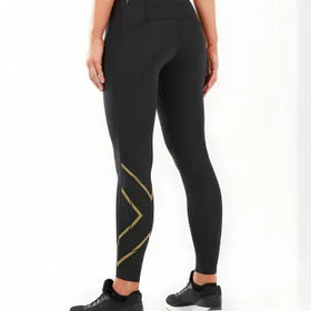 2XU MCS Run Compression Tights-XS-Black/Gold Reflective