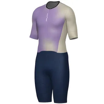 Santini Wmn Leaf Long Distance Trisuit (Short Sleeve)-Lilac