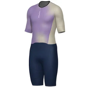 Santini Wmn Leaf Long Distance Trisuit (Short Sleeve)-Lilac