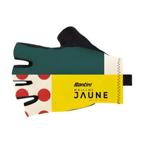 Santini Tour De France Maillot Jaune Combo Gloves-Print